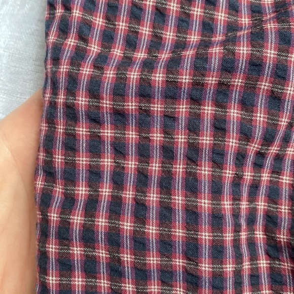 Madewell flutter sleeve, side tie, wrap blouse in plaid. - Picture 11 of 16